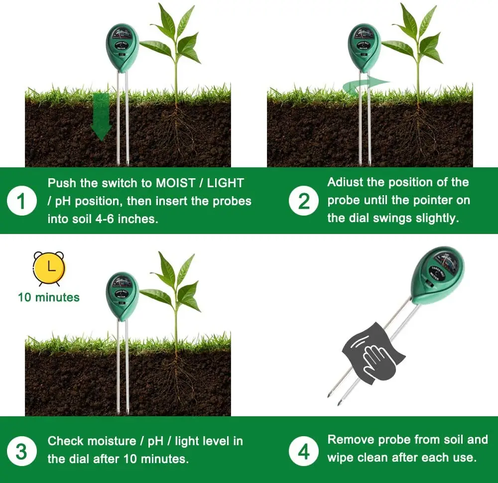 3 In 1 gardening plant flowerpot tester soil moisture meter/PH Meter/illuminance meter