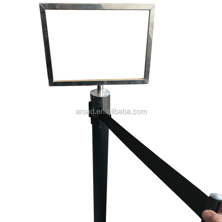 High Quality Black Silver Golden Metal Cast Iron Base Modern Queue Line Crowd Control Traffic Barrier Retractable Belt Stanchion