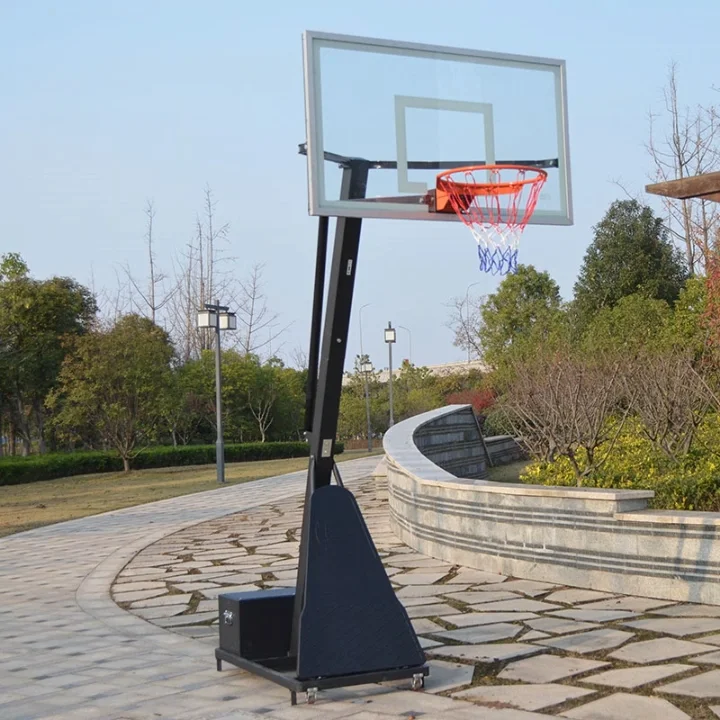 A-1024l Outdoor Power Lift Adjustable 10 Ft Basketball Hoop Stand With ...