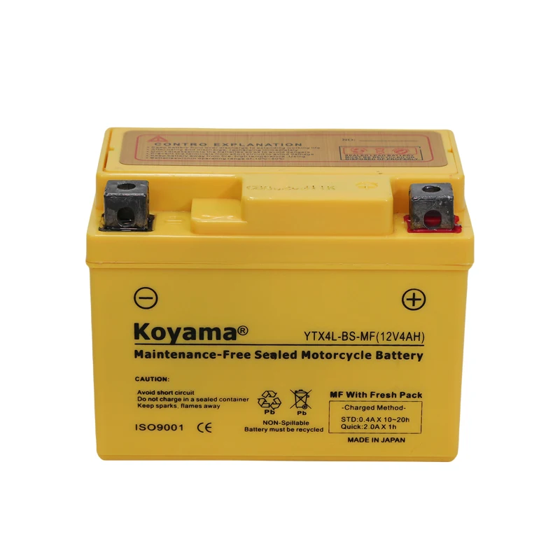 Motorcycle Battery 12v4ah Maintenance Free Starter Battery Motorcycle 