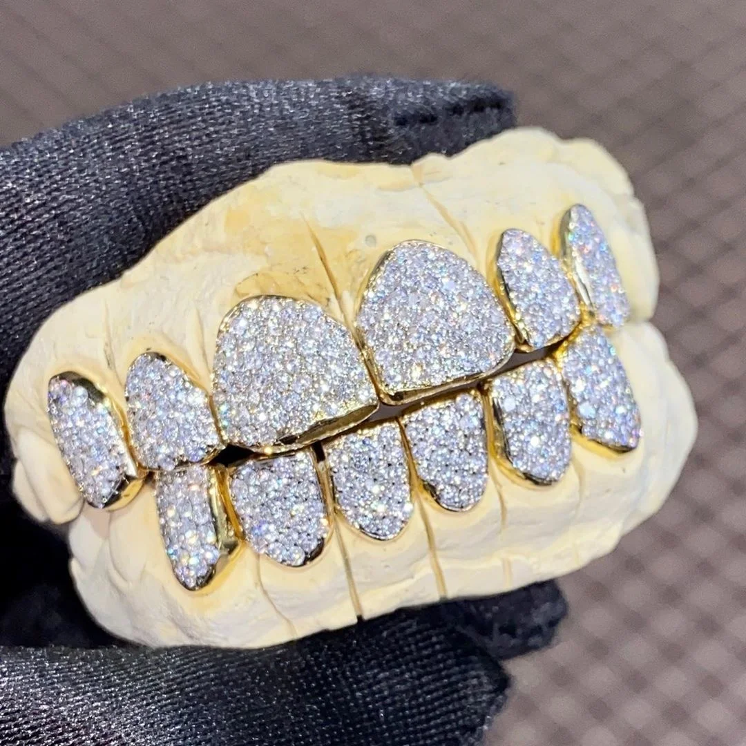 Custom Teeth Grillz 925 Silver 14k 18k Diamond/moissanite Dental Grills ...