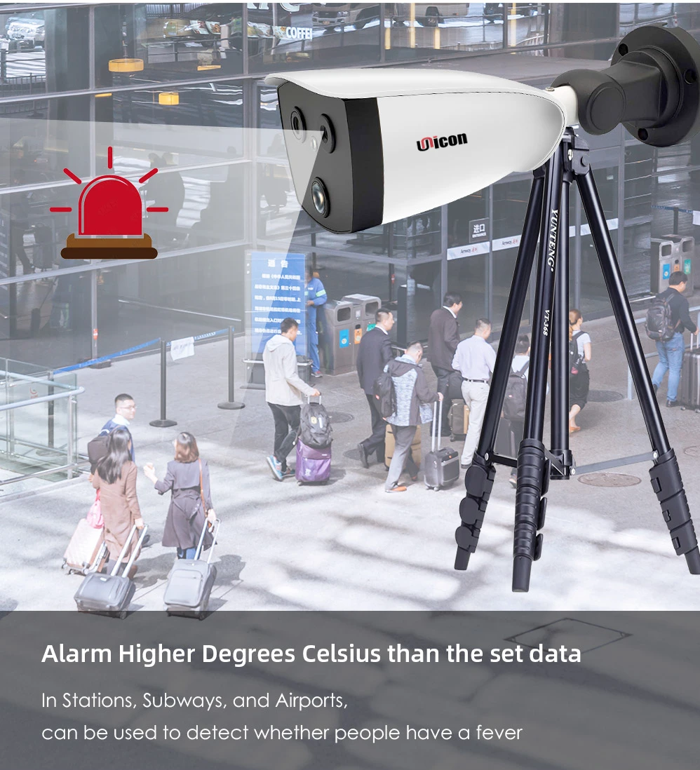 AI Binocular Thermal Imaging System 1080p Human Body Temp Infrared Thermal Scanning Camera