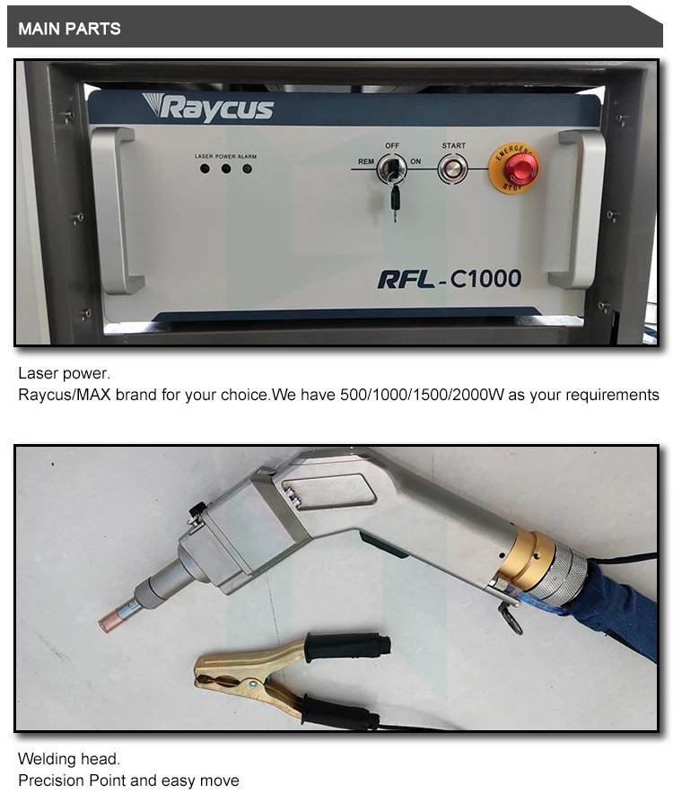 easy to operate hand-held 500w 1000w fiber laser welding machine equipment for metal material laser welder