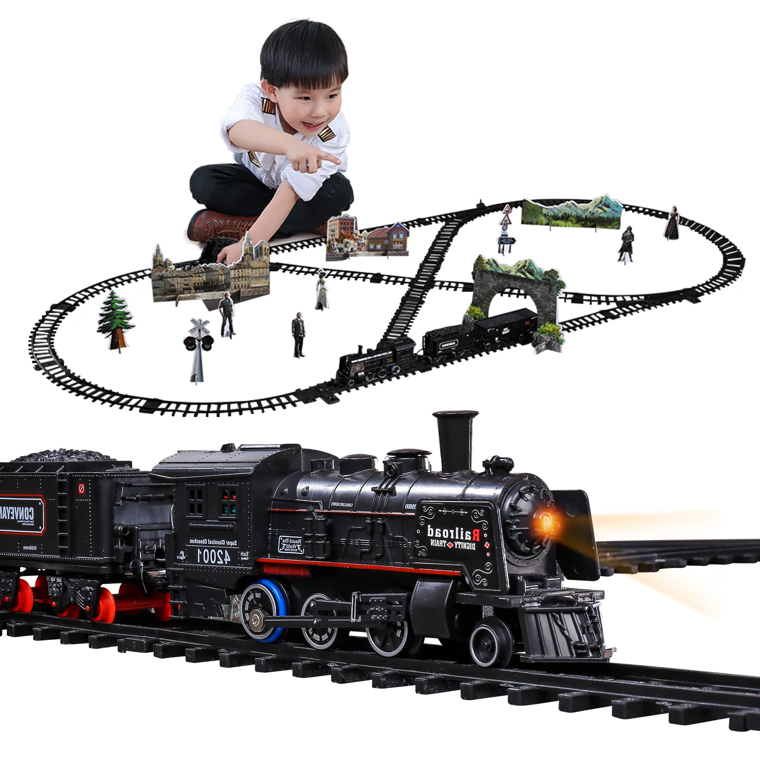 Amazon Product Slot Toys Children's Train Toys Electric Train Sets ...