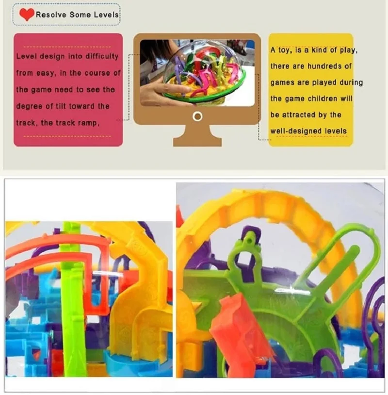 Xc963 Plastic Mini 3d Maze Ball Game Puzzle Toy For Ball Maze 92 158