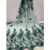 Beautifical fashion polyester dress tulle african fabric green lace ML49N18