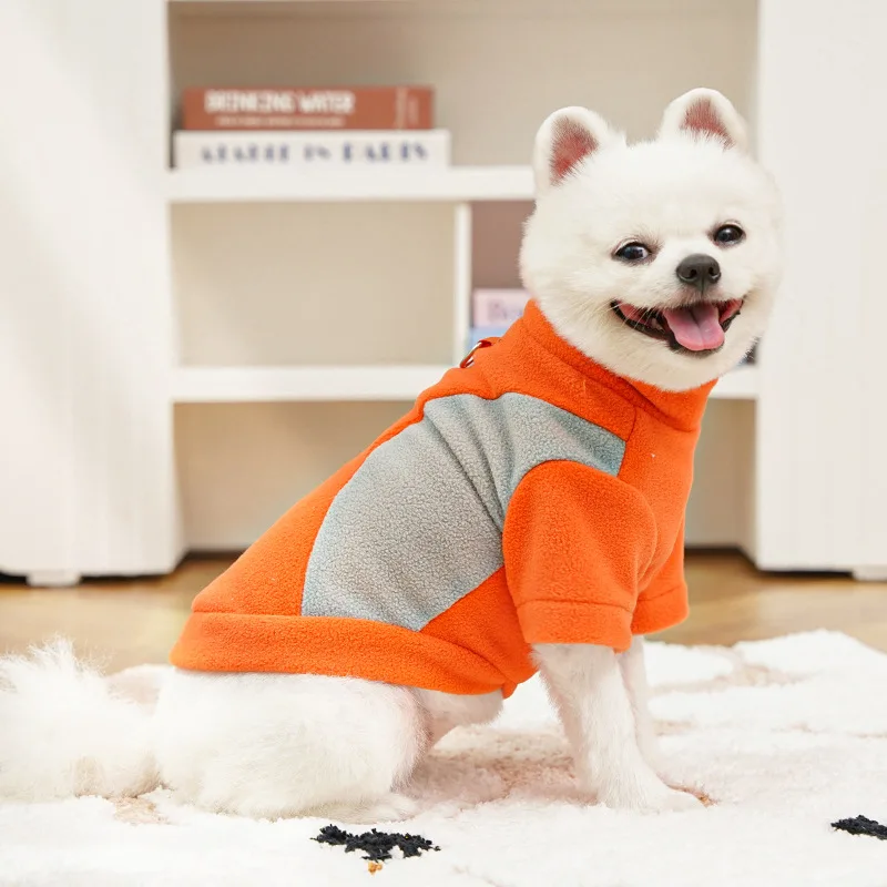Autumn Winter New Pet Dog Cat Clothing Corgi Sports Base Shirt Fleece-Lined Dog Clothing Cat Supplies Made Polyester Classic