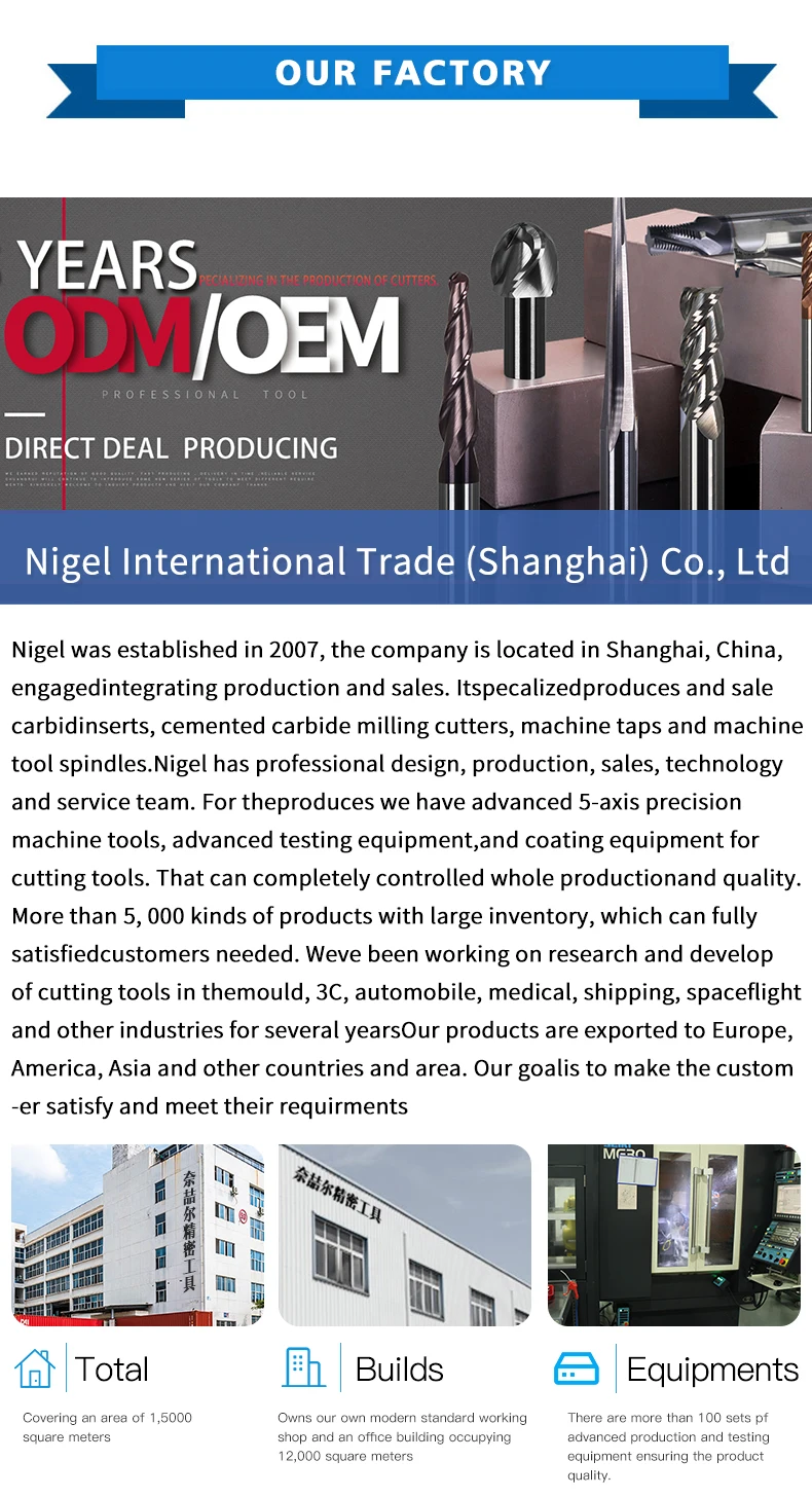 Nigel CNC Professional Solid Carbide 1mm Taper Ball End Mills