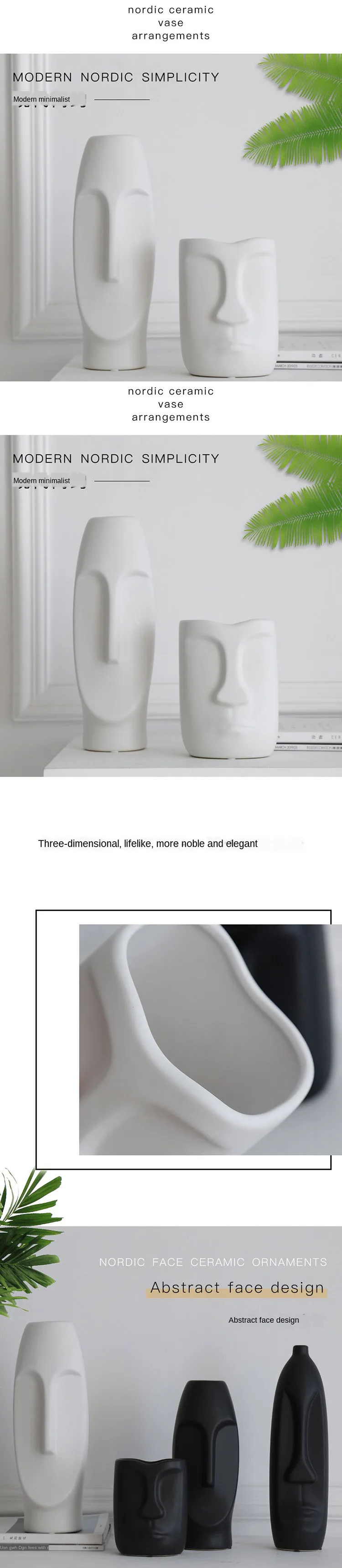 Ceramic Home Decor Luxury With 3D Face Design Art Decorative Accessories For Home.jpg