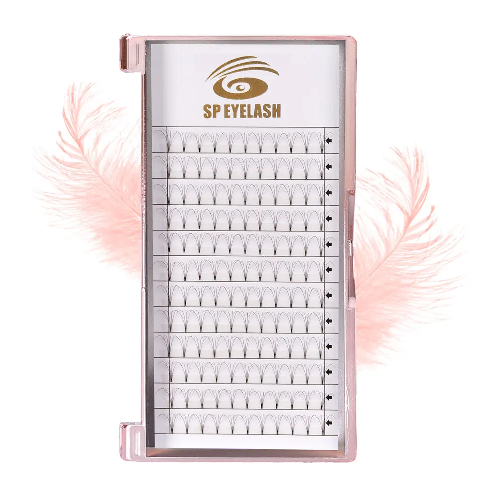 

Wholesale 5D 0.07 Premade Thickness D Curl 12mm Short Stem Pre Made Lashes Fans Volume Eyelash Extensions, Black