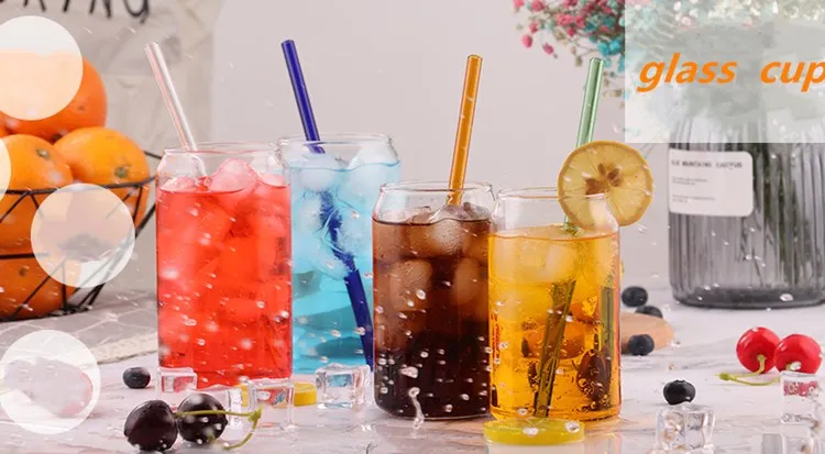 transparent glass water glass Straight through cylindrical glass  is popular in 2019 