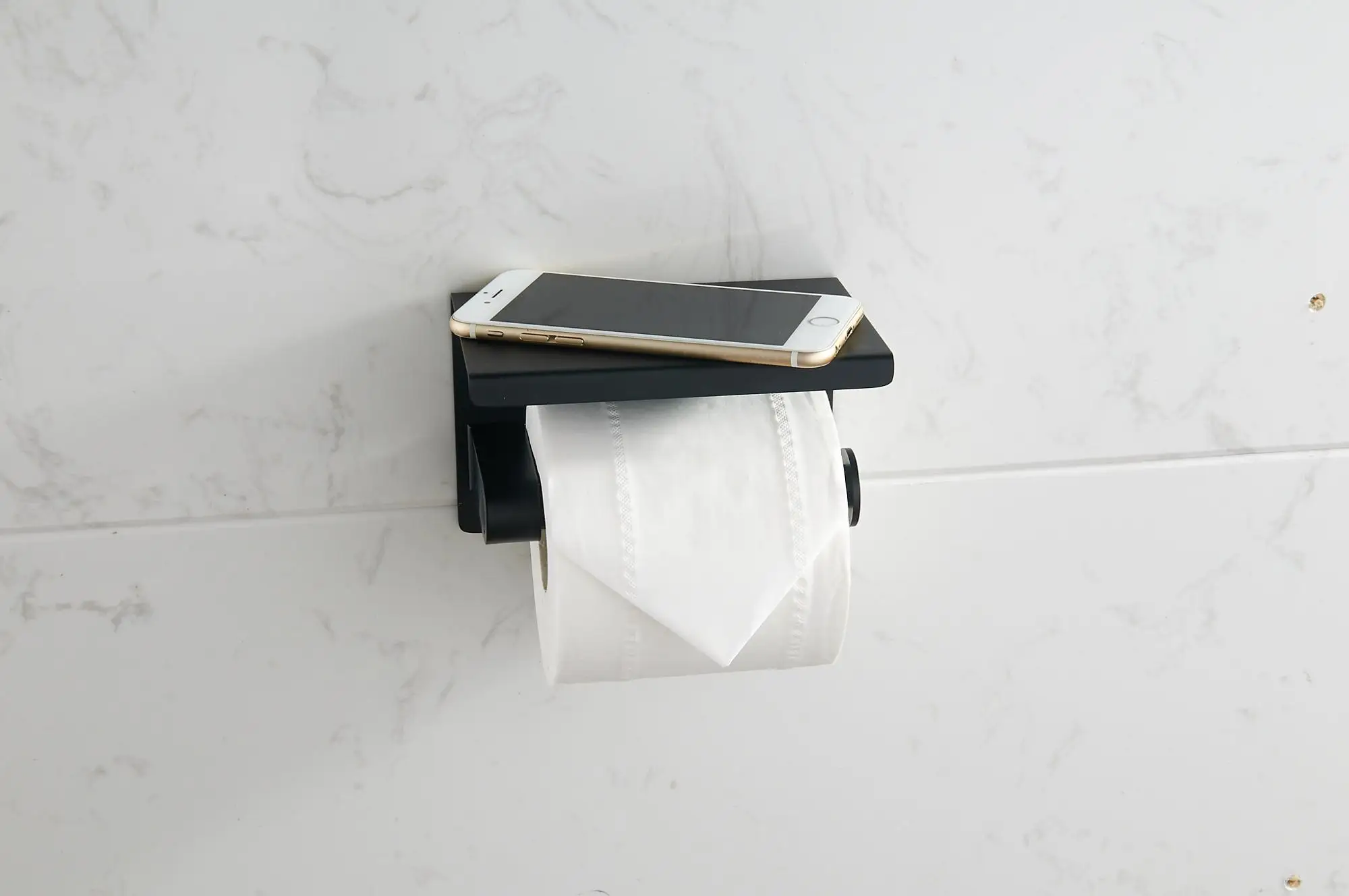 304 Stainless Steel Wall Mounted Black Paper Toilet Holder With Mobile