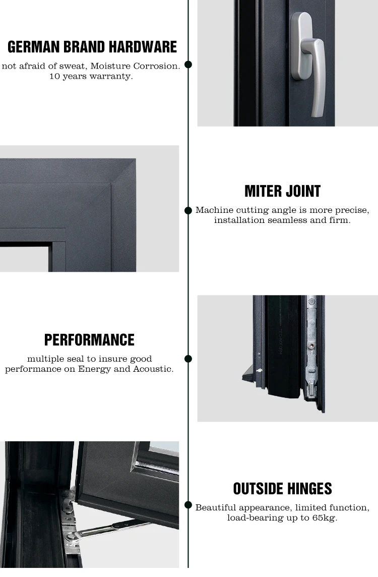North American Canada New house Design high energy saving impact   Aluminum Tilt and Turn Triple glass Windows and doors