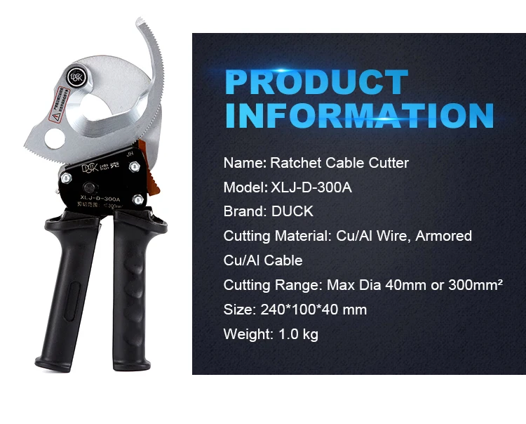 XLJ-D-300A dia 35mm mechanical ratchet cable cutter