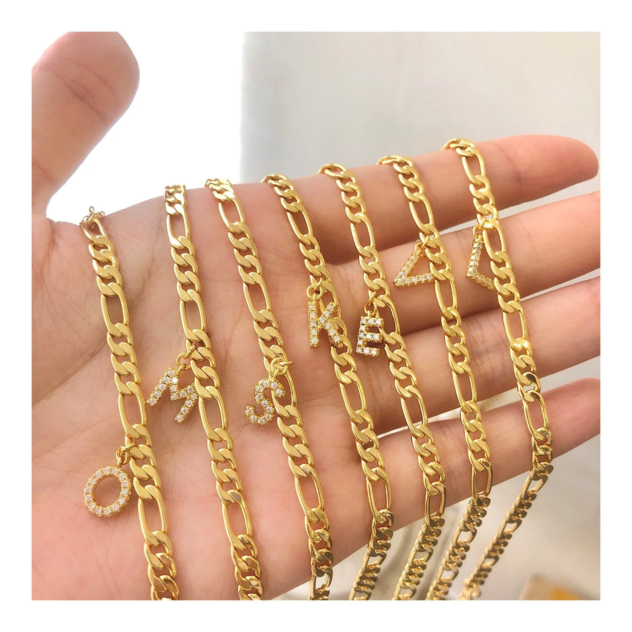

Eico Ladies Anklets Sets Fashion Letter Gold Cuban Anklets Women Foot Jewelry Alphabet Zircon Initial Anklet Gold Plate 2021, 18k gold