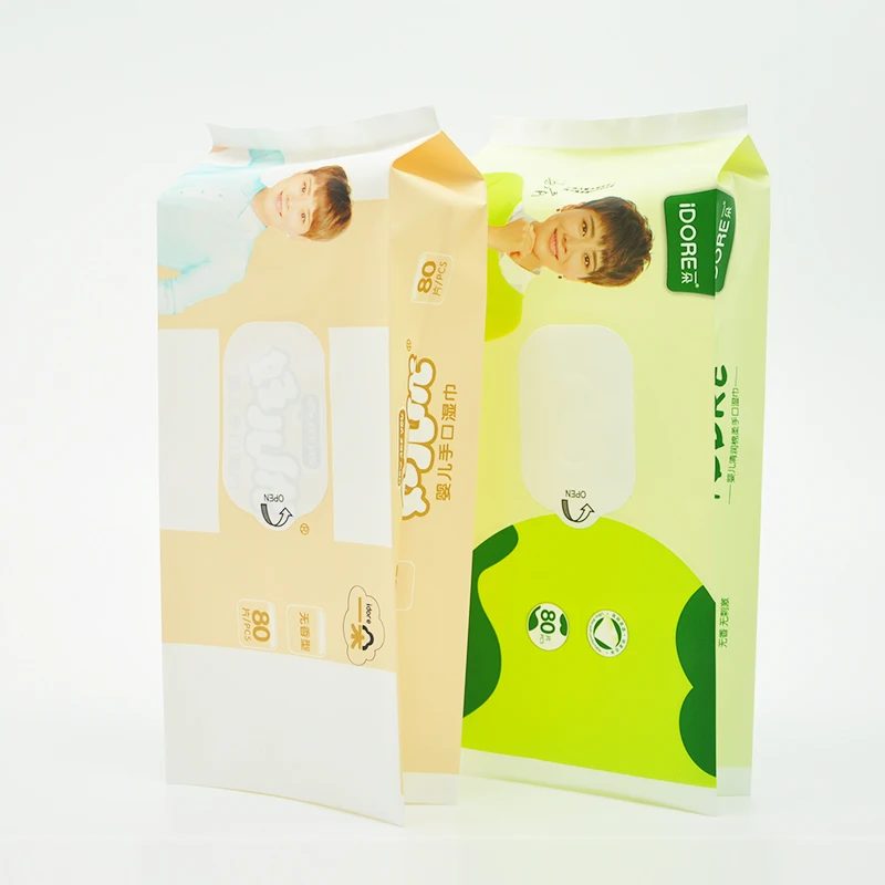 Customized Logo Laminated Wet Wipe Pouch Bag With Selfadhesive