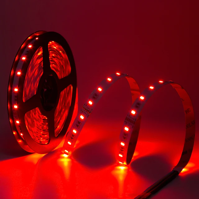 dream color  24v 5050 14.4w/m  rgb tape  flexible  led strip light  for indoor and outdoor decoration