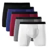 Custom Logo Men's Pack of 4 Camo Cotton Boxer Briefs No Ride Up Boxer Brief Underwear Button Open Fly