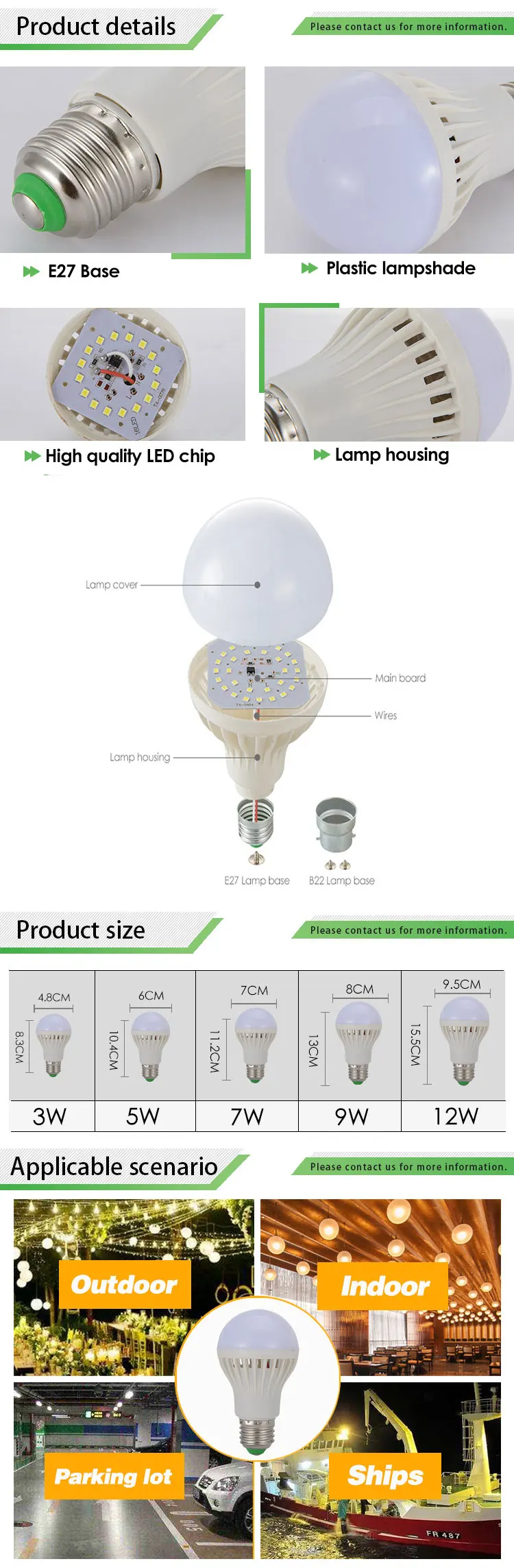 High standard usb led light bulb lights led