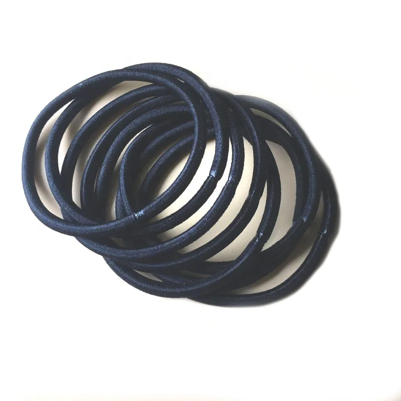 Ready To Ship 4mm Black Elastic Hair Bands Hair Ties For Thick And