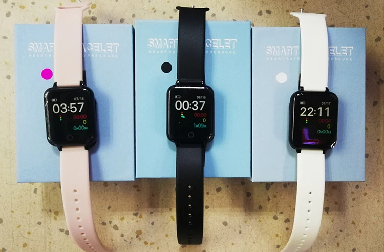Free shipping to usa 2020 hot selling B57 bracelet touch screen 1.3 inch colorful IP67 blood pressure sport smart watch band