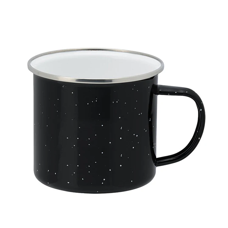 16oz 450ml Enamel Campfire Mugs With Stainless Steel Rim Buy White