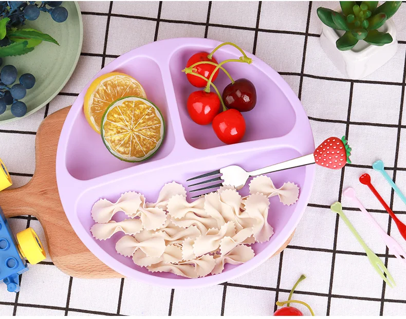 Silicone Baby Suction Bowl Children Table Placemat Silicone Baby Suction Plate