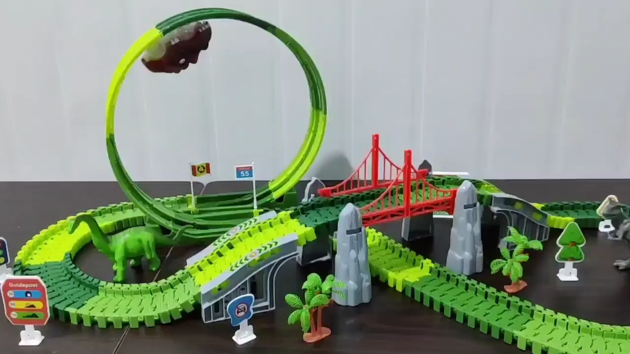 dinosaur roller coaster toy