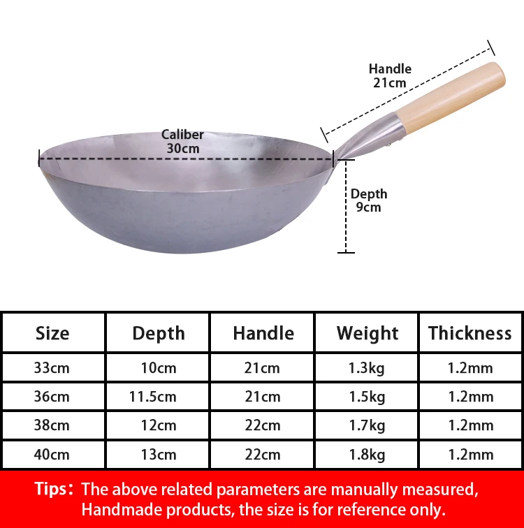 Large China Traditional Handmade Wok Oldfashioned Iron Frying Woks