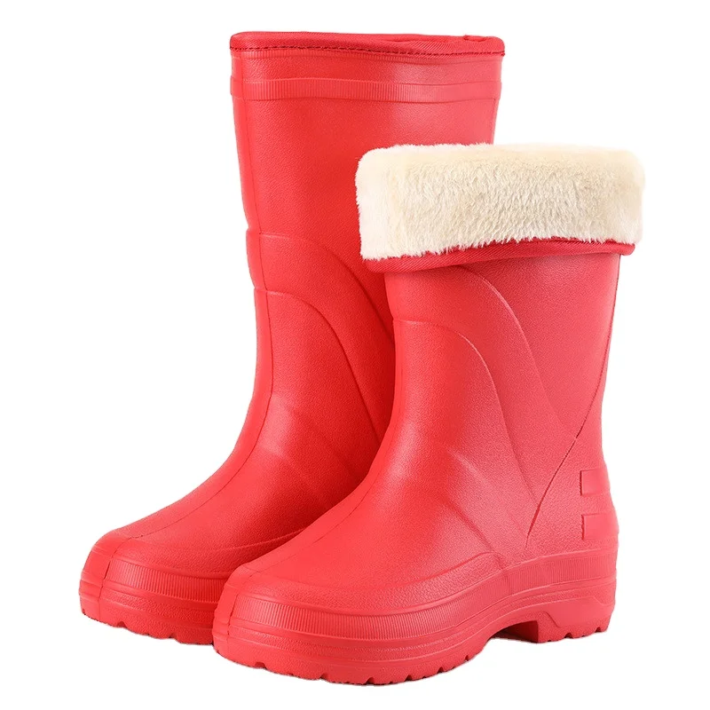 Botas De Lluvia De Felpa Cálidas Para Mujer,Botas De Goma Eva  Antideslizantes,Zapatos Impermeables - Buy Eva Botas,Trabajo Los Productos  De Seguros Para Las Mujeres,Eva Botas De Goma Product on Alibaba.com
