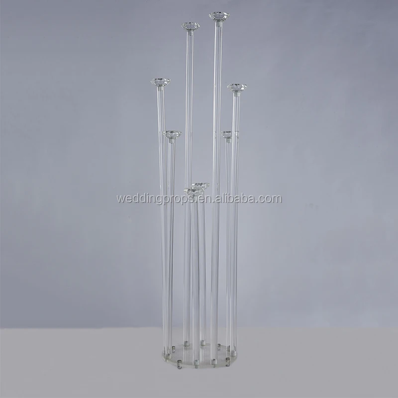 New Style 126 Cm Tall Acrylic Candelabra 10 Arms Acrylic Candle Holder