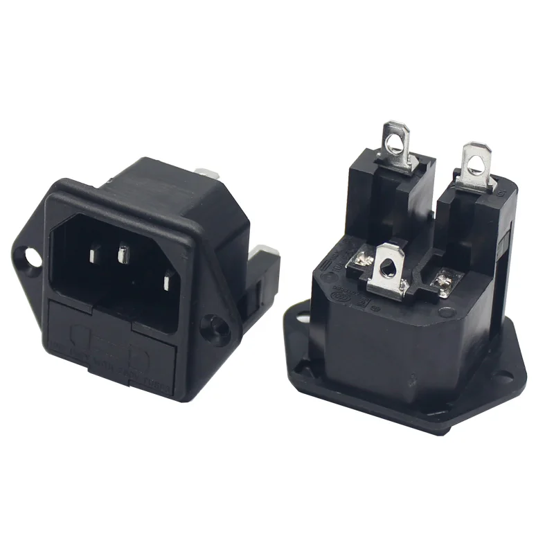 Iec 60320 C14 Ac Power Socket 10a 250vac Electrical Socket With Fuse