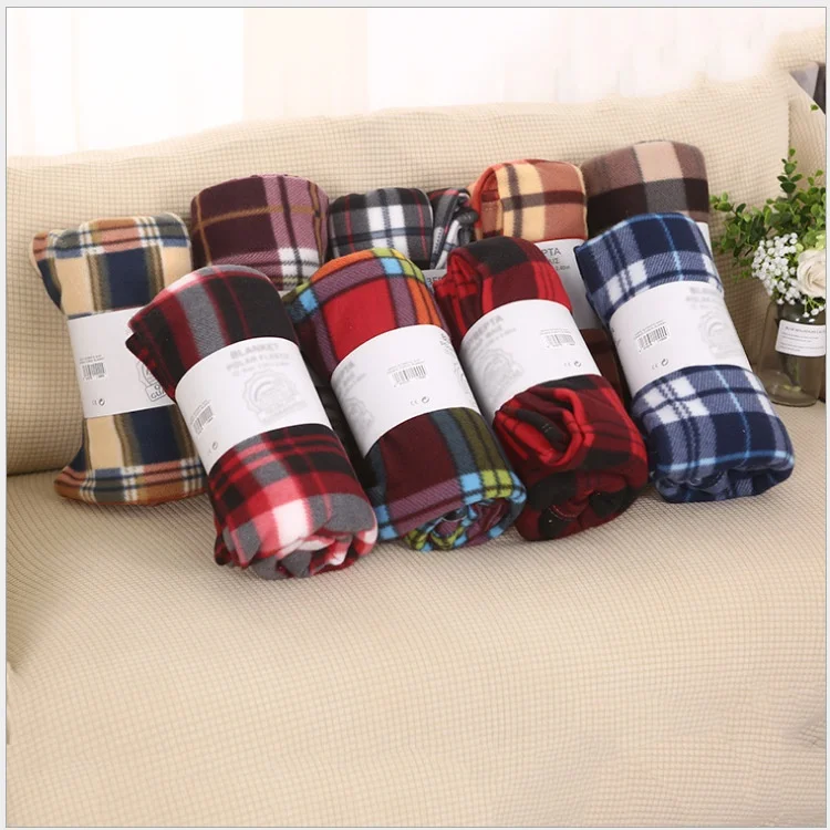 Tartan Throw Checked Large Polar Fleece Throw Warm Soft Blanket  for Your Beds Travel Legwarmers or Even Can Be Used Blanket