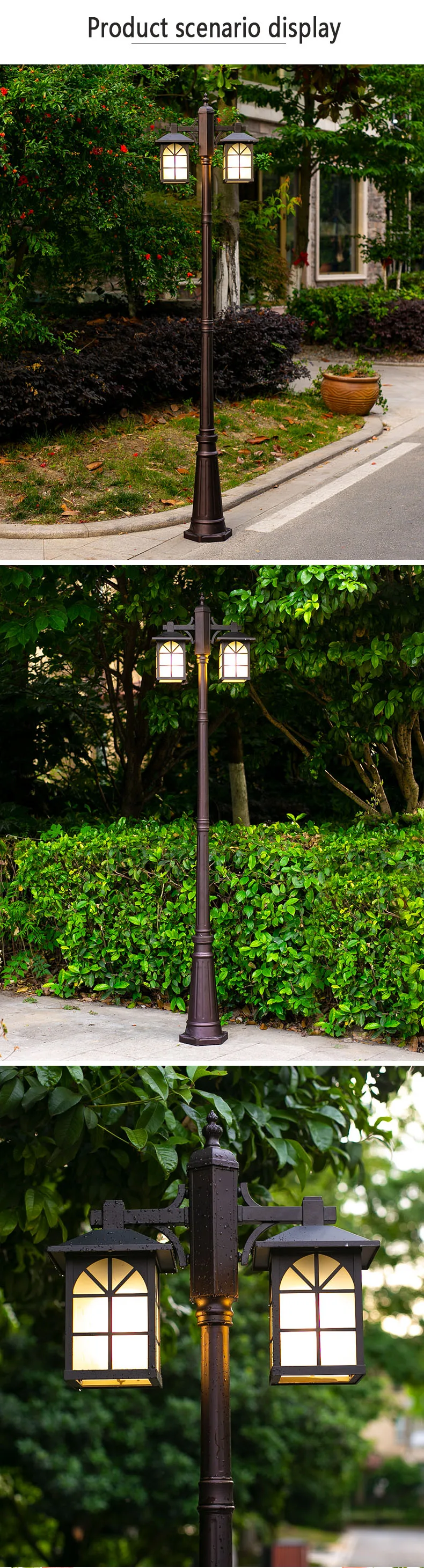 Garden Light waterproof solar street lamp with intelligent light control and radar sensor