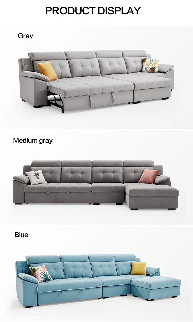 Reclinable Furniture Living Room Modern Sectional Fabric Sofas Set