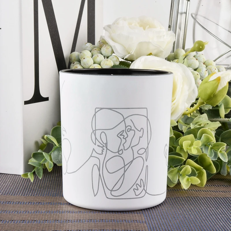 matte white glass candle holder