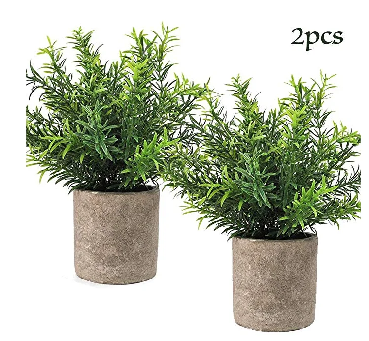 2pcs Faked Plants Indoor Artificial Bamboo Plants Faked Green Grass Potted Plastic Plants for Home Office Party Decoration