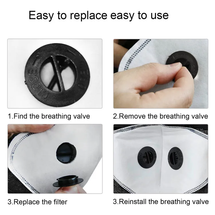 Dust maskes with Filter 2 Valves,Replaceable Activated Carbon Filters Maskes Sports Face Maskes for Running, Cycling, Motorbikes - KingCare | KingCare.net