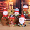 Santa Claus Candy Jar Embroidered Christmas Eve Present Festival Ornament Children Cartoon Bright Candy Cans