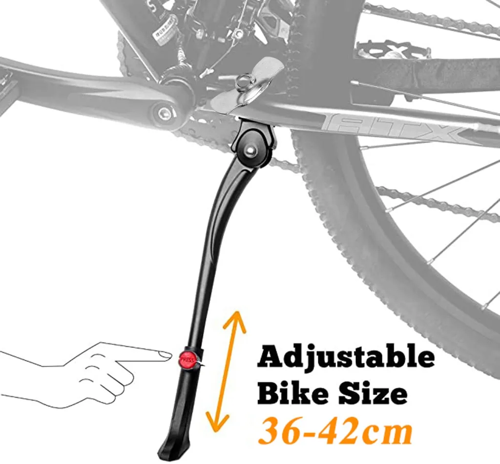 New Black MTB Road Bike Mountain Bicycle Adjustable Alloy Bike Side Kickstand 