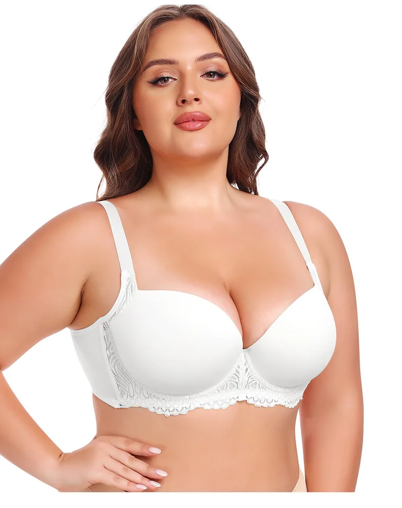 Cross-Border Large Size Bras Anti-Sagging & Breathable V2109005 Model with Steel Ring & Gathered Cups for Large Chest Wholesale