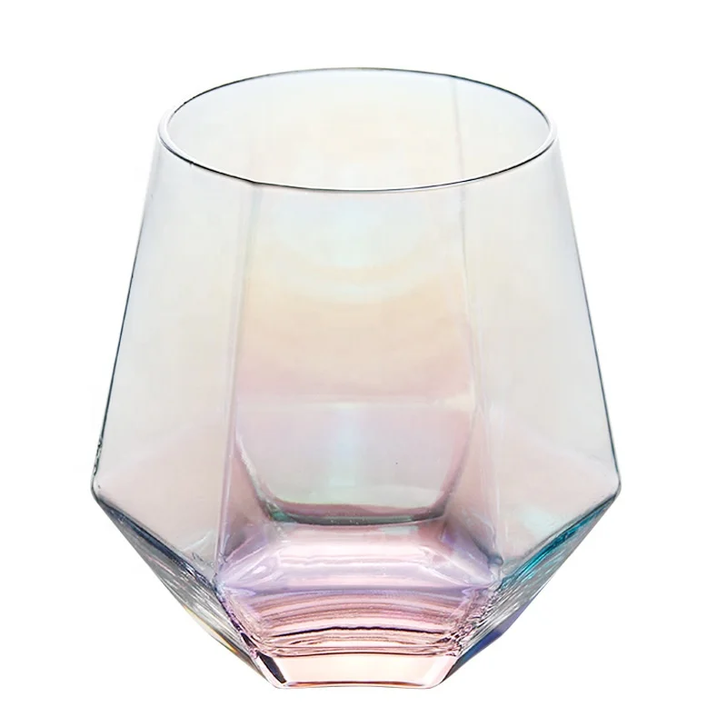 Hand Made Stemless Hexagon Whiskey Glass Diamond Wine Glass Buy