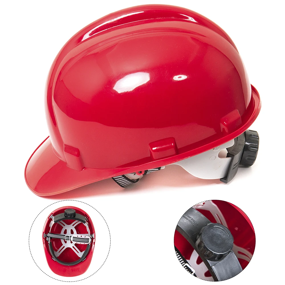 Red Adjustable Light Duty Industrial Helmet For Construction Safety