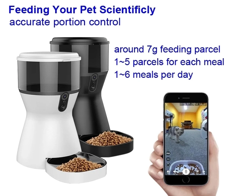 Smart Automatic Feeder Dogs Cats Food Rechargeable Video Monitor ...