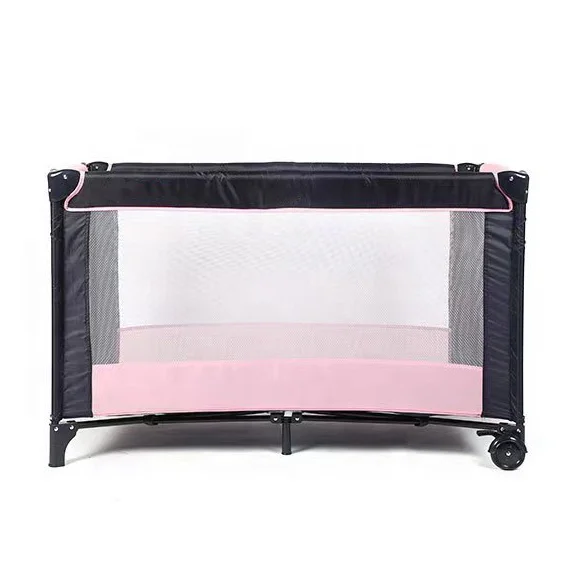 new arrival metal frame multi-functional Oxford fabric easy folding movable kids playpen baby game crib for 0-3 years old infant