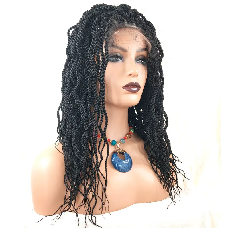 Handmade Braided Lace Synthetic Wig For Black Women 5x5 Lace Closure