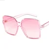 2019 Wholesale price large size big plastic frame pink tint sunglasses for women