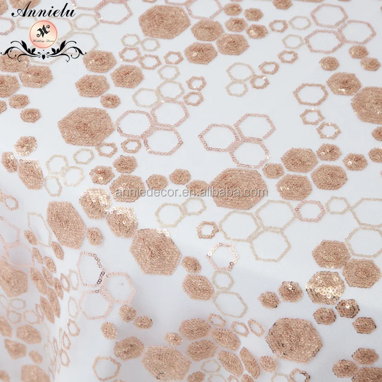 Popular rose gold sequin wedding table cloth