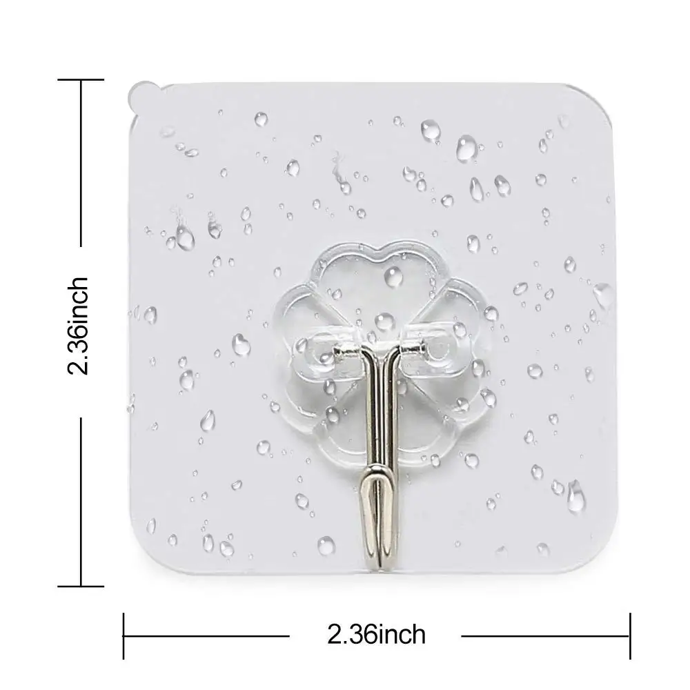

Transparent Strong Self Adhesive Wall Hook Magic Kitchenware Storage Rack Wall Hanger Kitchen Bathroom Accessories, Clear