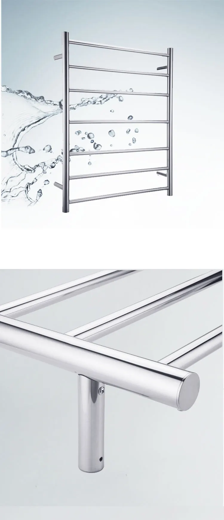 Tarriou Brushed Brass Bathroom Electric Heated Towel Rack With Timer